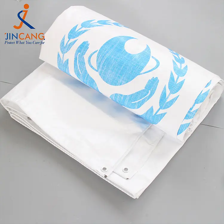 180g أبيض مع طباعة Pe tapaulin